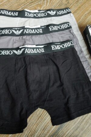 Emporio Armani Men’s Boxer Trunks – 3-Pack Premium Stretch Cotton