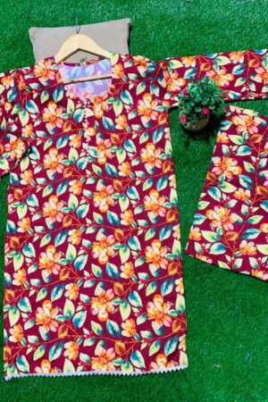 : Bright Floral Khaddar Suit – Colorful Winter Collection 🌸🍁