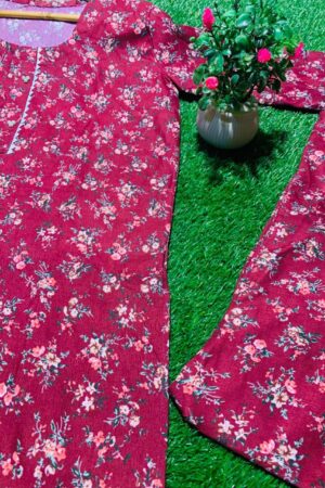 : Maroon Floral Khaddar Suit – Graceful Winter Collection 🌺