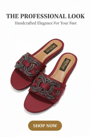 Handcrafted Maroon Elegant Flats – The Professional Look ✨