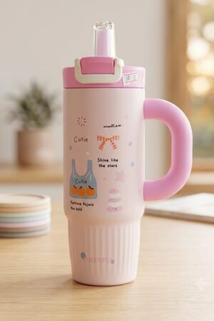 Cartoon Straw Cup with Handle